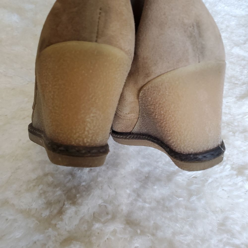 J. Crew Women's Suede Bootie Size 8 Color Tan Wedges - Picture 5 of 10